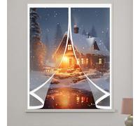 Transparent Insulated Curtain 98 x 94 cm Transparent, Cold and Noise Proof, Windproof Waterproof Auto Closing PVC Magnetic Curtain for All Types of Windows, A