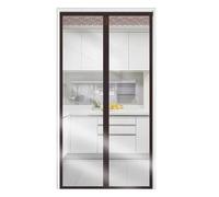 Transparent Insulated Curtain, Magnetic Winter Door Curtain, Screen Self-Closing Privacy Screen Hands Free for Patio, Kitchen, Bedroom, Waterproof Windproof(Brown,90x240cm)