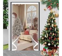 Transparent Insulated Door Curtain 105 x 100 cm Self-Sealing PVC Weatherproof Winter Warm, Cold and Noise Proof See-Through Insulated Winter Door for Bedroom Kitchen, A