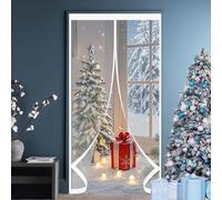 Transparent Insulated Door Curtain 105 x 132 cm Transparent, Cold and Noise Proof, Windproof Waterproof Auto Closing Windproof Door Screen Cover for Patios, Front Doors, A