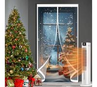 Transparent Insulated Door Curtain 108 x 225 cm Self-Sealing PVC Weatherproof Winter Warm, Cold and Noise Proof Door Curtain for Winter Windproof for Balcony Patio, A