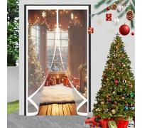 Transparent Insulated Door Curtain 110 x 135 cm Weatherproof Winter Warm Screen, Warm Winter, Windproof Waterproof Cover with Strong Magnets for Balcony Patio, A