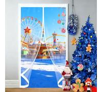 Transparent Insulated Door Curtain 115 x 240 cm Transparent, Cold and Noise Proof, Windproof Waterproof Auto Closing Magnet Opening Doorway Magnetic for Balcony Patio, A