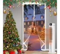 Transparent Insulated Door Curtain 120 x 185 cm Soundproofing, Thermal, Waterproof, Windproof, Blackout, Multi-Sized Insulated Doorway Curtain for Balcony Patio, A