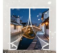 Transparent Insulated Door Curtain 255 x 245 cm Warm Winter, Windproof Soundproofing, Windproof Waterproof, Thermal Magnet Opening Doorway Magnetic for Patios, Front Doors, A