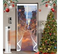 Transparent Insulated Door Curtain 90 x 245 cm Soundproofing, Thermal, Waterproof, Windproof, Blackout, Multi-Sized Magnetic Door Screen Cover for Bedroom Kitchen, A