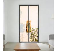 Transparent Insulated Door Curtain 95 x 238 cm Keep Warm in Winter Cool Summer Transparent Magnet Patio Door Cover Semi Eva for Room Home Kitchen, Black