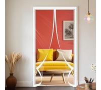 Transparent Insulated Door Curtain 98 x 222 cm Block Out Cold Air Reduce Winter Magnetic Thermal Insulated Door Curtain Clear Semi Transparent Eva for Room Home Kitchen, White