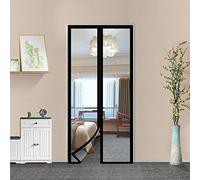 Transparent Insulated Door Curtain-Magnetic Thermal Door Cover, Screen Door Self-Closing Privacy Screen Door Hands Free for Patio, Kitchen, Bedroom, Air Conditioner Room, Fits Doors up to 36" x 82"
