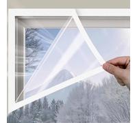 Transparent Insulating Foil for Winter,Indoor Window Insulation Kits,Secondary Glazing Kit,Soft Glass Tarpaulin,Reusable Window Cold Protection Film,with Magic Tape (90x180cm/35 x71)
