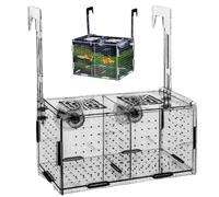 Transparent Insulation Breeder Box for Fish Tank, 8x4x4" Detachable Acrylic Small Fish Tank with Suction Cups for Shrimp, Clown and Guppy