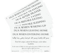 Transparent Islamic Dua Stickers - Set of 10 Removable Muslim Dua Stickers - 8x4in - Islamic Wall Art - Arabic and English - Ramadan Decorations - Sunnah Dua Stickers
