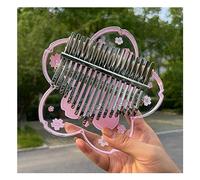 Transparent Kalimba Thumb Piano 17 Keys Cherry Blossoms Crystal Acrylic Finger Piano-Portable Musical Instruments Christmas Gift With Tune Hammer and Study Instructi A