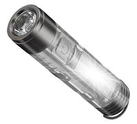 (Transparent) Keychain Flashlight - 10 Mode Rechargeable 350 Lumen Pocket Flashlight | Stable Multifunctional Key Ring Camping Lighting for Backpacking Hiking Climb