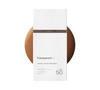 Transparent Lab Mineral Tinted Sunscreen Dark SPF50 100 ml - 100% Mineral Sunscreen with Zinc Oxide, Peptides and Collagen, Medium Tint with Light Coverage, UVA/UVB and Blue Light Protection