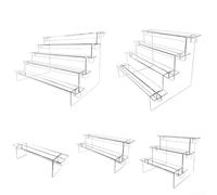 Transparent Ladder Display Stand in Acrylic for Organizing Small Objects Perfect for Exhibitions (four floors)