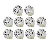 Transparent Latex Balloon Set, 10Pcs 12 Inch, Number 50 Pattern with Confetti, Rose Gold Silver Golden Options - Durable Party Decoration, Wedding Anniversary Birthday Celebratio (50 transparent