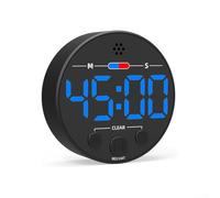 Transparent LCD LED timer with magnetic back for kitchen and office use, offering countdown and count up features for effective time management (blue)