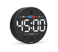 Transparent LCD LED timer with magnetic back for kitchen and office use, offering countdown and count up features for effective time management (White)