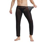 Transparent Leggings Men's Transparent Mesh Sleepwear Breathable Lounge Trousers Attractive Underwear Mesh Long Trousers Sheer Trousers Men's Trousers Slim Fit Mesh Trousers Fishnet, black, S