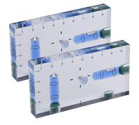 Transparent Level, 2Piece 9513t Magnetic Transparent Level, Two-Way Bubble And Ruler, Magnetic Base For Measurement