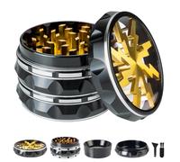 Transparent lid Black Gold Aluminium Alloy Herb Grinder2.5-4 Piece Grinder Royal Vintage Metal Grinder