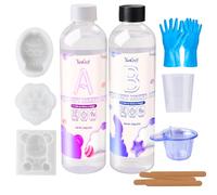 Transparent Liquid Silicone for Squishy Maker, 1000g Silicone Rubber for Making Taba Squishy, Super Soft & Fast Cure Liquid Silicones, Perfect DIY Decompression Gift, Custom Mold: Cat Paw+Fish+Bear