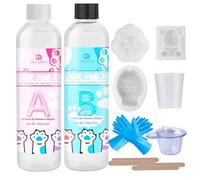 Transparent Liquid Silicone for Taba Squishy - 500g Super Soft Fast Cure Silicone Rubber Kit, DIY Squishy Maker Gel for Cat Paw Casting Hamster Molding, Taba Squishies Molds Stress Relief Craft Glue
