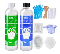 Transparent Liquid Silicone for Taba Squishy Kit 500g, Fast Cure Squishy Gel 1:1 AB Mixed, Super Soft Silicone Rubber Squishy Maker with Cat Paw/Bear/Taiyaki Mold, DIY Decompression Gift for Beginner