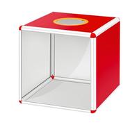 Transparent Lottery Box 30 cm, Red Lot Box, Lucky Box with 10 cm Lotto Opening, Stable for Sweepstakes, Voting, Donations, Events, Ballot Box, Tombola