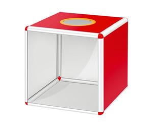Transparent Lottery Box 30 cm, Red Lot Box, Lucky Box with 10 cm Lotto Opening, Stable for Sweepstakes, Voting, Donations, Events, Ballot Box, Tombola