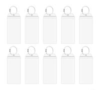 Transparent Luggage Tag Holders 10 Pack with Steel Loops, Plastic Shell Zip Seal Cruise Baggage ID Protectors for Travel Work Cards, 18.2 x 8.8 cm