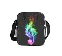 Transparent Lunch Bag Colorful Music Notes Print Clear Lunch Box Reusable Insulated Lunch Tote Bag For Work,Picnic,Security Check