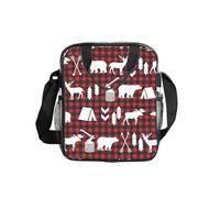 Transparent Lunch Bag Cow Deer Tree Christmas Print Clear Lunch Box Reusable Insulated Lunch Tote Bag For Work,Picnic,Security Check