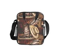 Transparent Lunch Bag Cowboy Black Hat Western Boots Print Clear Lunch Box Reusable Insulated Lunch Tote Bag For Work,Picnic,Security Check