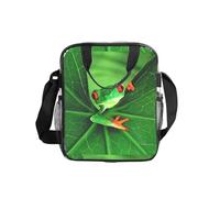 Transparent Lunch Bag Cute Frog Print Clear Lunch Box Reusable Insulated Lunch Tote Bag For Work,Picnic,Security Check