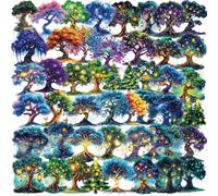 Transparent Magic Tree Stickers 50 Pcs Waterproof Trendy Cool Plant Sticker for Water Bottle Laptop Luggage Scrapbook Suitcase Skateboard Car Guitar,Vinyl Funny Cartoon Decals for Adults Boys
