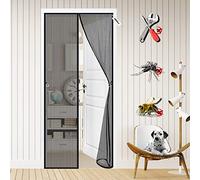 Transparent Magnetic Door Curtain 85 x 185 cm Enjoy Your Cool Summer for Air Conditioning Room/Kitchen, Keeping Out Draft Cold Air Magnetic Screen Door Auto Closer Black