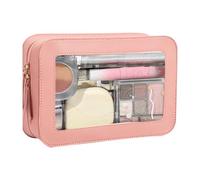 Transparent Make Up Bag - Travel Cosmetic Bag, Zip - Tool Style | Waterproof Make-Up with Clear Design for Easy Access, Compact Cosmetic Bag, Women's Storage, Pink, see description, See