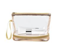 Transparent Makeup Bag, Double Layer Makeup Bag, Travel Makeup Bag, Waterproof Makeup Bag, Portable Makeup Bags, Im Makeup Bags, gold, Se référer au descriptif, Refer to description