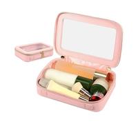 Transparent Makeup Bag - PVC Travel Cosmetic Organizer, Waterproof Toiletry Bag | Transparent Beauty Box with Zipper Handle, Makeup Stand, pink, riferimento alla descrizione, Please refer to