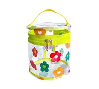 Transparent Makeup Bags, PVC Clear Zipper Cosmetic Tote Bag with Flower Print 18x16x16cm Multicolor(As Show-02)