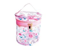 Transparent Makeup Bags, PVC Clear Zipper Cosmetic Tote Bag with Flower Print 18x16x16cm Multicolor(As Show-06)