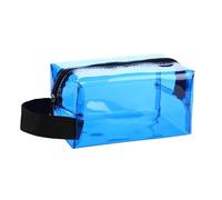 Transparent Makeup Bags, PVC Cosmetic Bag 10x20cm Multicolor Box Zipper(Blue)