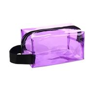 Transparent Makeup Bags, PVC Cosmetic Bag 10x20cm Multicolor Box Zipper(Purple)