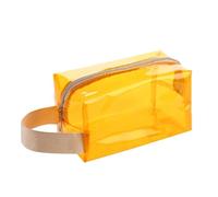 Transparent Makeup Bags, PVC Cosmetic Bag 10x20cm Multicolor Box Zipper(Yellow)