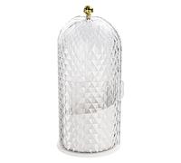 Transparent Makeup Brush Holder - Cosmetic Display Cases 360°Rotating | Large Capacity Lid-Enclosed Makeup Brush Organizer