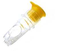 Transparent Manual Citrus Juicer - Effort-Saving Lemon/Lime Squeezer with Spiked Insert & Yellow Press Lid - BPA-Free Hand Juicer for Orange, Lemon, Lime - Compact Fruit Press (Yellow,2)