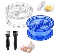 Transparent Manual Garlic Twist, Manual Garlic Mincer Tool for Quick Garlic Prep, Multi Purpose Garlic Crusher for Ginger Onion Herbs Nuts Easy Clean Kitchen Tool，Transparent+Blue：1