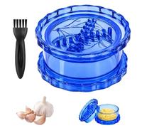 Transparent Manual Garlic Twist, Manual Garlic Mincer Tool for Quick Garlic Prep, Multi Purpose Garlic Crusher for Ginger Onion Herbs Nuts Easy Clean Kitchen Tool，Blue：1